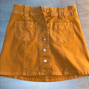 button up jean skirt (brown)